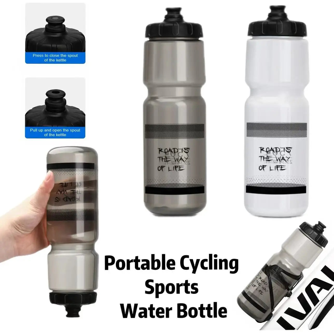 Bicycle Kettle 750Ml PP5 Plastic Outdoor Running and Climbing Sports Squeeze Cup Cycling Thermos Portable Bicycle Cup